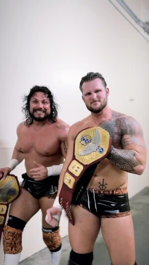 Shane Veryzer Instagram - 𝐀𝐍𝐃 𝐍𝐄𝐄𝐖𝐖𝐖!!!! Congratulations to TMDK (@baddudetito and @shanetmdk), who captured the #UnitedWrestling World Tag-Team Championships on Tuesday night at the @irvineimprov!

Be sure to tune in to #ChampionshipWrestling in the coming weeks to find out how they did it and what’s next for the champs. #AndNew