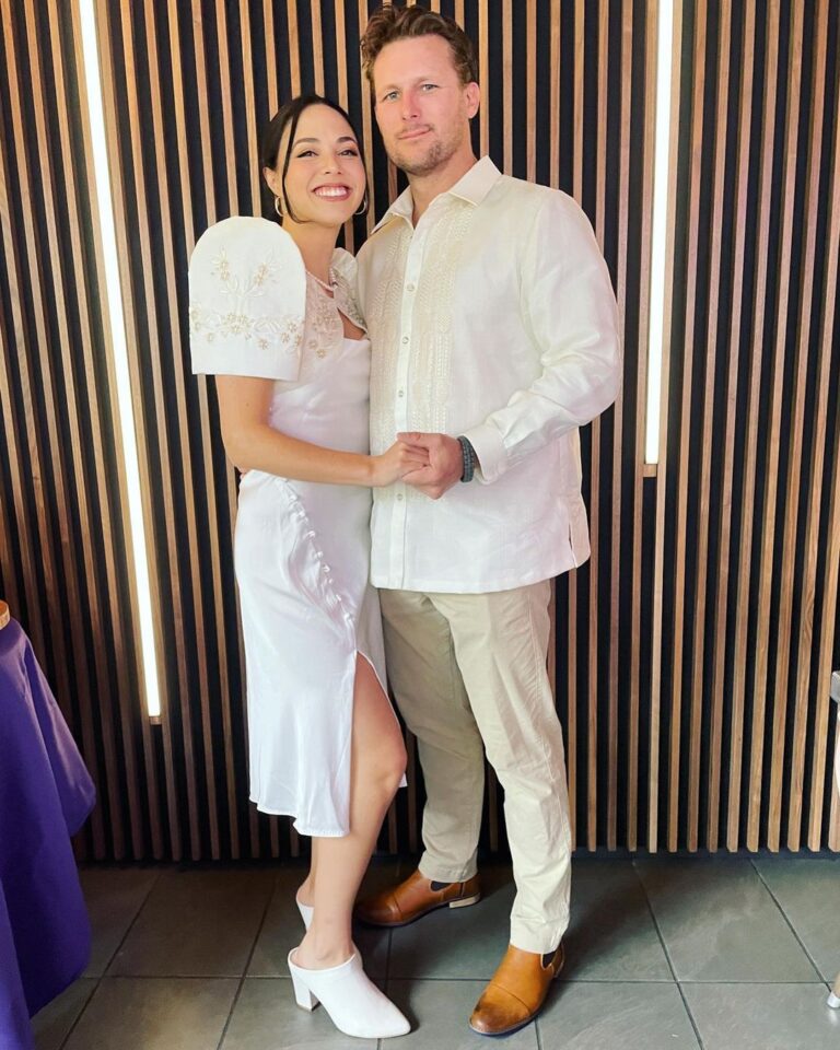 Shane Veryzer Instagram - THE REHEARSAL: our matching barong and filipiniana bolero were custom made by @themestizola!!! **swipe to the end to see our alt for a first kiss as bride and groom lol ** TY @themestizola for helping us incorporate my culture into our day and LOOK DAMN GOOD doing it!! San Clemente, California