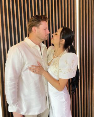 Shane Veryzer Instagram - THE REHEARSAL:  our matching barong and filipiniana bolero were custom made by @themestizola!!! 

**swipe to the end to see our alt for a first kiss as bride and groom lol **

TY @themestizola for helping us incorporate my culture into our day and LOOK DAMN GOOD doing it!!