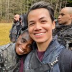 Shannon Kook Instagram - Jordan on the front lines with Indra…but he really just wants to trade soup recipes. Make Monty Green & Indra’s Soup 🍲 not war. @adinaporter @cw_the100 #makealgaenotwar #the100 #thelastwar #indra #indrasoup #seda #seya #wormana #montysalgae #adinaporter #jordangreen Planet Earth