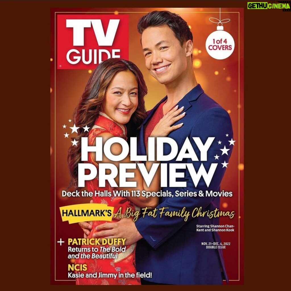 Shannon Kook Instagram - Thanks for featuring our new Christmas movie @tvguidemagazine 🎊 🥳 ! #ABigFatFamilyChristmas will be airing on @hallmarkchannel & @peacocktv next Friday Dec 2nd at 8/7c Also airing in Canada on @ctvlifechannel Friday Dec 9th at 7pm ET 🎄🧧 🎉 Starring @shannonckent @tiacarrere @yeejeetso & @harrisonsima 🤗 Written by @j.isforjawesome 👩🏻‍💻 Directed by @believerville 🎬 Cover photo by @lindsaysiu 📸