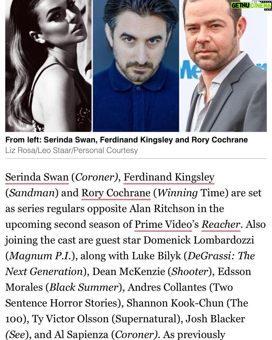 Shannon Kook Instagram - Rounding out the #REACHER S2 cast with some ‘Bad Luck & Trouble’ in the 110th Special Investigator Unit. Looking forward to bringing you Major #TonySwan & the Special Investigator Task Force on @amazonstudios. Shoutout to my man @lukebilyk - glad I get to do this with you again 🎬 @reacherprimevideo @primevideo @amazonstudios @skydance @paramounttelevisionstudios