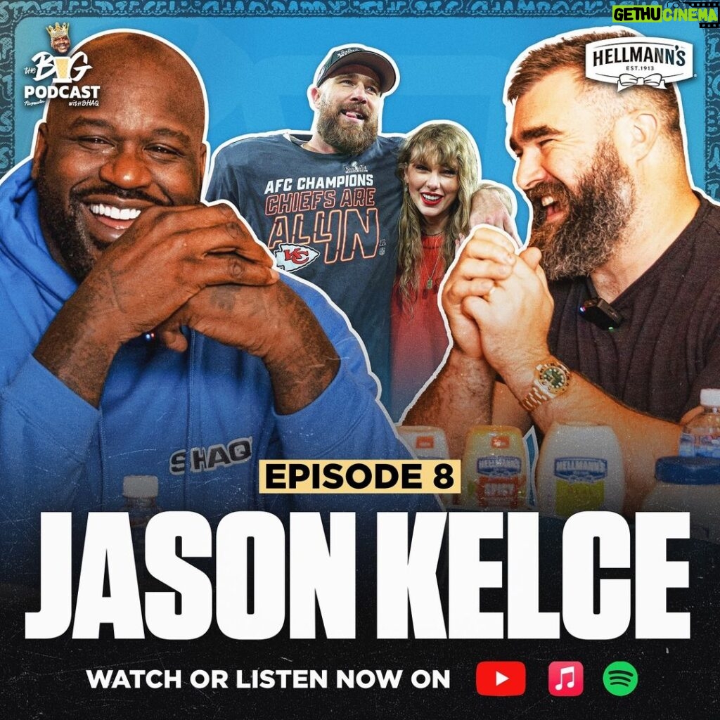 Shaquille O'Neal Instagram - Jason Kelce x The Big Podcast 🏆 Ep. 8 is out now, Link in bio!