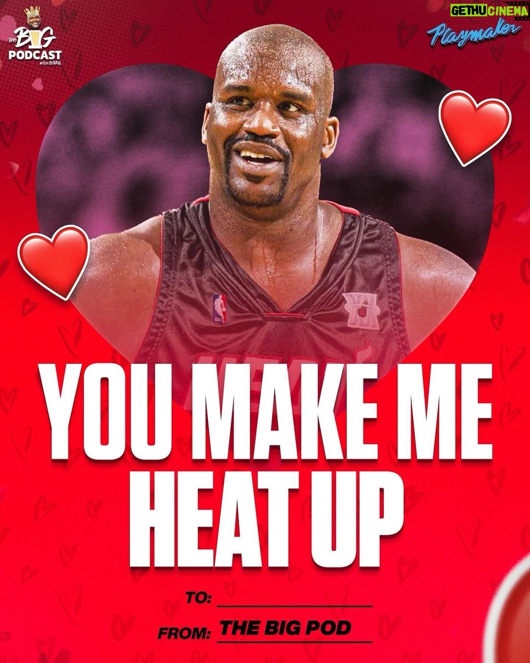 Shaquille O'Neal Instagram - Happy Valentine’s Day from all of us here at The Big Pod! ♥️