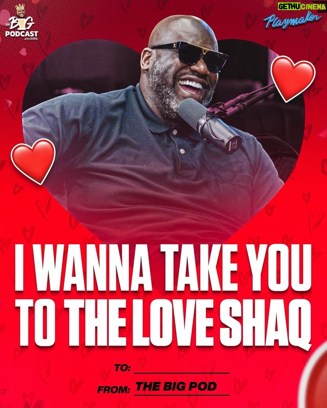 Shaquille O'Neal Instagram - Happy Valentine’s Day from all of us here at The Big Pod! ♥️