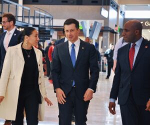 Sharice Davids Instagram - From the new KCI terminal to Panasonic Energy…big things coming to the Kansas City area. Glad to share those with @secretarypete today.