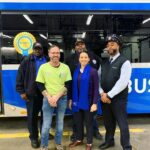 Sharice Davids Instagram - Me and my crew on the way to plug in new RideKC electric buses 😎 Federal funding passed in December will add up to 10 buses to the fleet. Better transit = stronger economy. Nice!