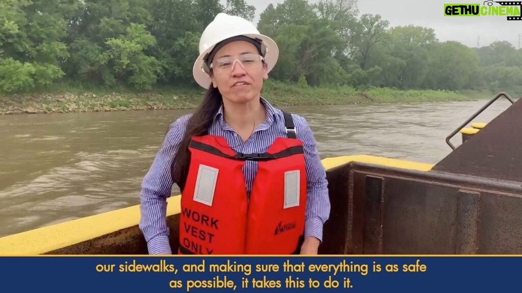Sharice Davids Instagram - We’re building new roads every day here in Kansas, helping folks get to work and school safer and faster. BUT where do these needed materials come from? To find out, I went on a tour of the Missouri River dredging operation. Watch to learn more!