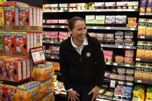 Sharice Davids Instagram - I can't represent #KS03 from behind a desk in D.C. That's why I love our #SharicesShift program!

Today, I worked a grocery shift and spoke with Price Chopper employees and shoppers about what I'm doing to lower grocery costs for Kansans.