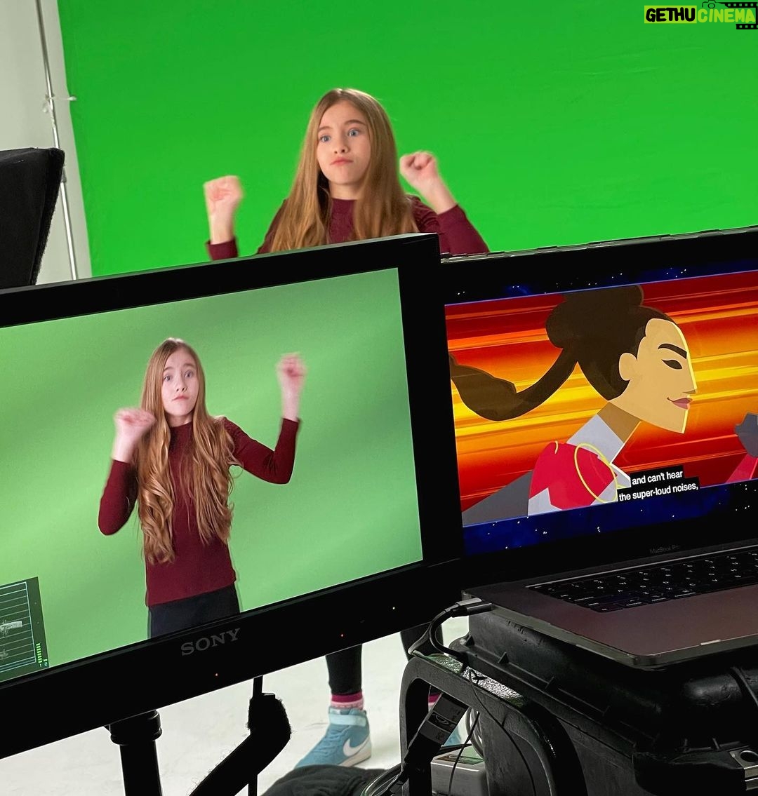 Shaylee Mansfield Instagram - What a cosmic experience channeling each Eternals character AND working with a Deaf director @douglasridloff for the first time ever. All made possible by @marvelstudios @disney and @respecttheability . The short episodes of The Untold Tales of Eternals in ASL are now on YouTube. As soon I was done, the first thing I did was to wipe off all the makeup!!!!!! 🤢 #marvelstudios #eternals #americansignlanguage #childactress Atlanta, Georgia