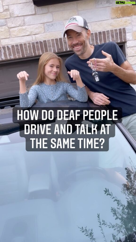 Shaylee Mansfield Instagram - True story! How do Deaf people drive and talk at the same time?!? You wouldn’t believe your eyes on how many ways there are! Join my dad and I on a ride that will either thrill or scare you. 😬😱But for us Deaf people, it’s perfectly normal. And guess what? Deaf people statistically are the better drivers. 🙌 #signlanguage #americansignlanguage #deafcommunity #drivinglessons #safetravels Austin, Texas