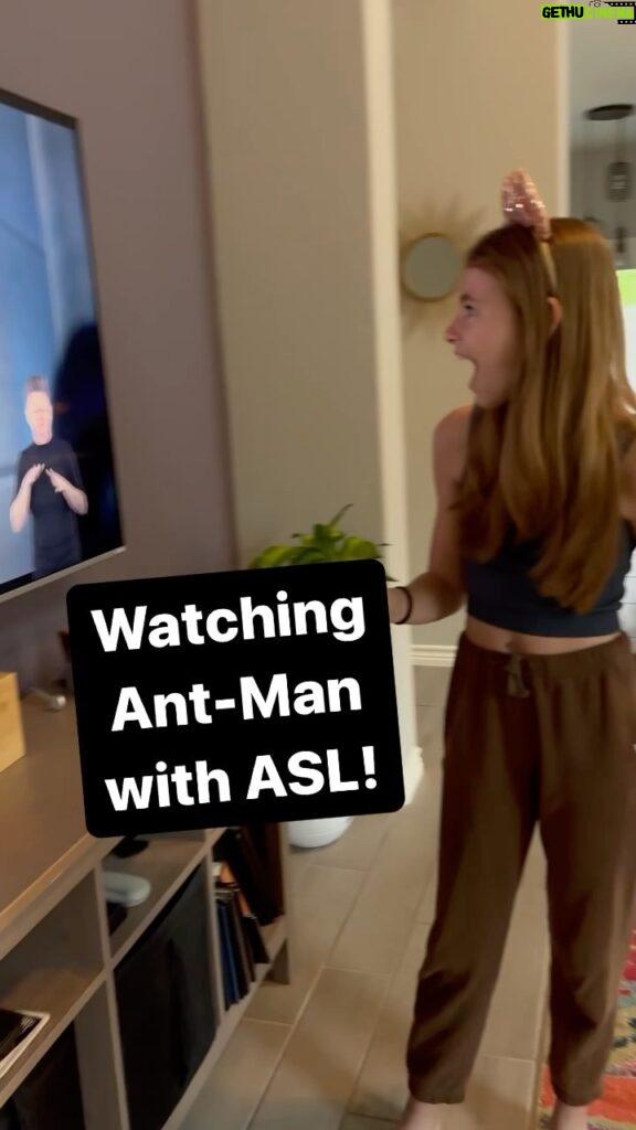 Shaylee Mansfield Instagram - I couldn’t believe my own eyes when I saw this… “Ant-Man” on @disneyplus has ASL option! I wish I had this when I was a little kid. My Deaf parents signed the movies for me back then as I was still learning how to read. This is perfect for anyone, but more so for little Deaf kids. More of this please! Side note: Wearing Minnie Ears was just a coincidence! It was meant to be after all. ✨