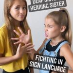 Shaylee Mansfield Instagram - How do we, a Deaf sister and hearing sister, fight in sign language? Very much like everyone else - we sign bigger, closer, finger-spell more, faster, and depending where we’re at, louder or quieter. One thing that makes us different is that I can easily stop a fight by closing my eyes. Heh, the perks of being Deaf! #deafgain #americansignlanguage #signlanguage #deaf #sisters👭