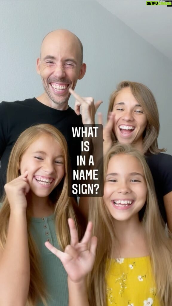 Shaylee Mansfield Instagram - Didn’t you know that today is the first day of Deaf Awareness month? Here’s my Deaf family showing how important name signs are. Let’s start with some interesting facts… Only Deaf people can give name signs to others. A name sign is something about the individual - be it their personality, appearance, or something truly unique. One thing Deaf people wish hearing people knew is to not ask for a name sign given that it is a special gift. #signlanguage #americansignlanguage #namesign #deafawareness #agift #deafcommunity