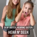 Shaylee Mansfield Instagram - What does playing hide n’ seek look like for us? When we were younger, @ivymansfield would win every single hide n’ seek challenge. It was not until I realized that she heard every single sound I was making while hiding- the doors slamming, me running around, and of course, when I giggled. That was when I had to use my brain to think of clever solutions to outsmart her hearing advantage. This video shows how I did that with my annoyingly hearing sister! 😉😂 #deaf #signlanguage #americansignlanguage #hidenseek #brainpower #sistergoals