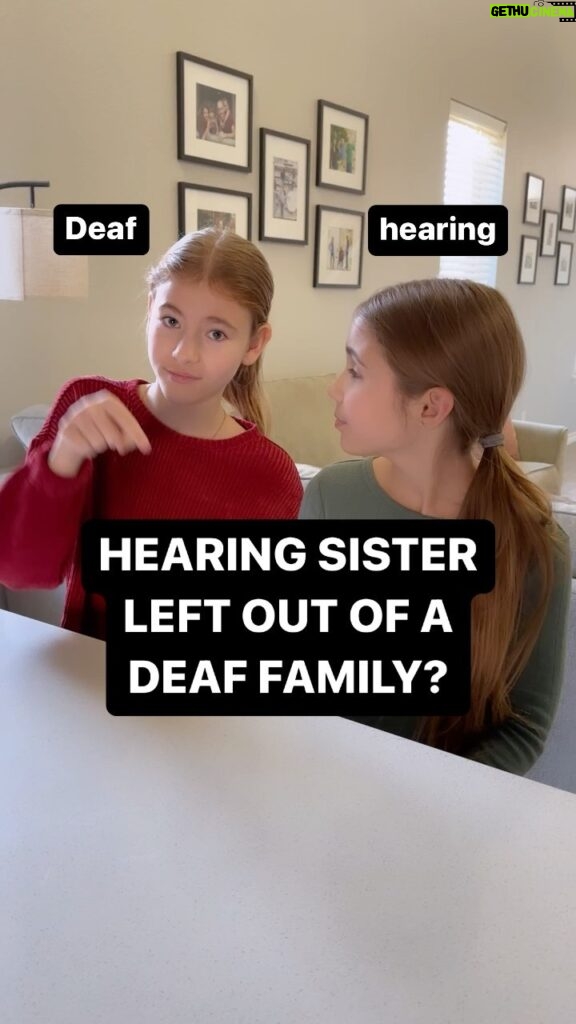Shaylee Mansfield Instagram - Okay, we’re finally answering one of the most asked questions… does my hearing sister feel left out of a Deaf family? Her answer is a very simple one - one that might surprise many people. The bottom line is that when a family shares a common language, it becomes that much easier to communicate. It’s funny that my hearing sister get asked this question a ton, but a Deaf person who comes from a hearing family doesn’t get asked this question.
