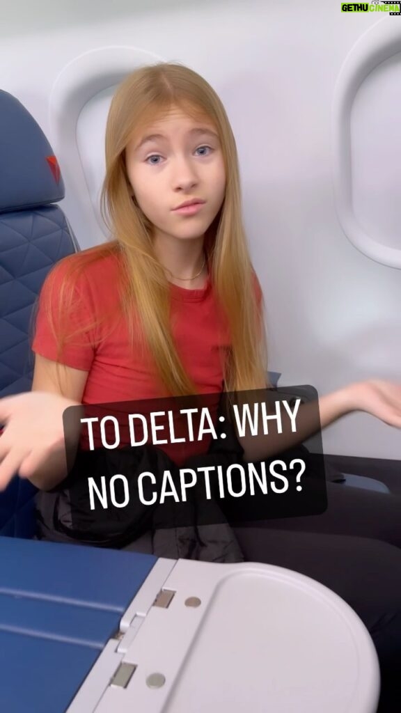 Shaylee Mansfield Instagram - To @delta why are there still no captions? I along with millions of Deaf people travel and pay for our own plane tickets to find that we cannot enjoy live TV as well as movies. All because they are not captioned. It is 2023, this should not be happening at all. Get on with the program and make necessary changes, Delta. (Side note: don’t tell me that I should be grateful because at least there are some captioned.) Los Angeles, California