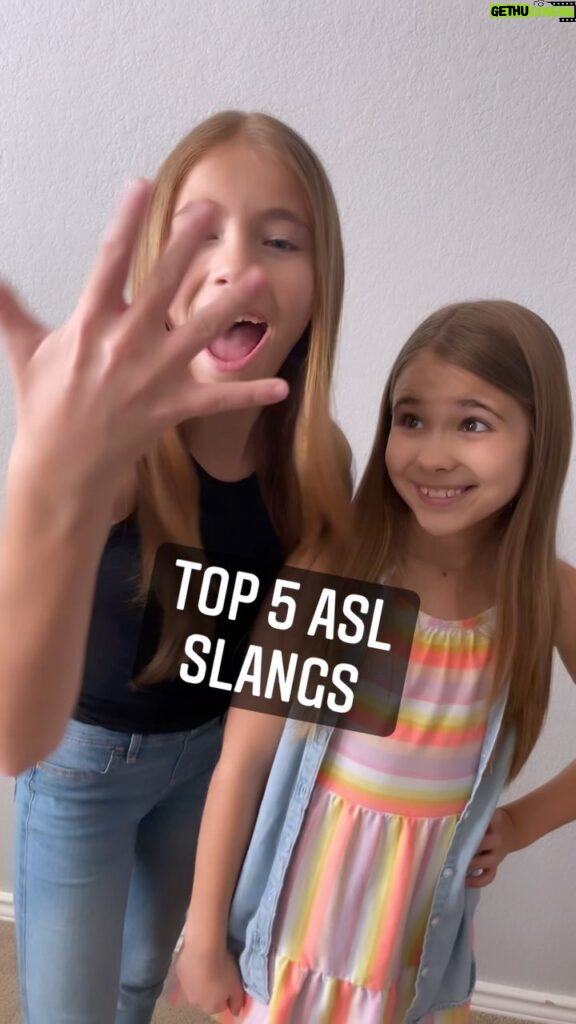 Shaylee Mansfield Instagram - In every language, there are slangs… guess what?!? Deaf people have their own slangs they use in their lives. Here are our top five favorite ASL slangs! 💋🔥🤟😳🤔✨ 1) Vee-Vee: Very interesting or nice to know 2) Kiss-Fist: To love something, but not in a romantic way 2) True-Biz: for real, seriously 4) Champ: the best or the best of the best 5) Pei-Pei: So good, talented, and in some cases, I’m better! Which one is your favorite ASL slang?