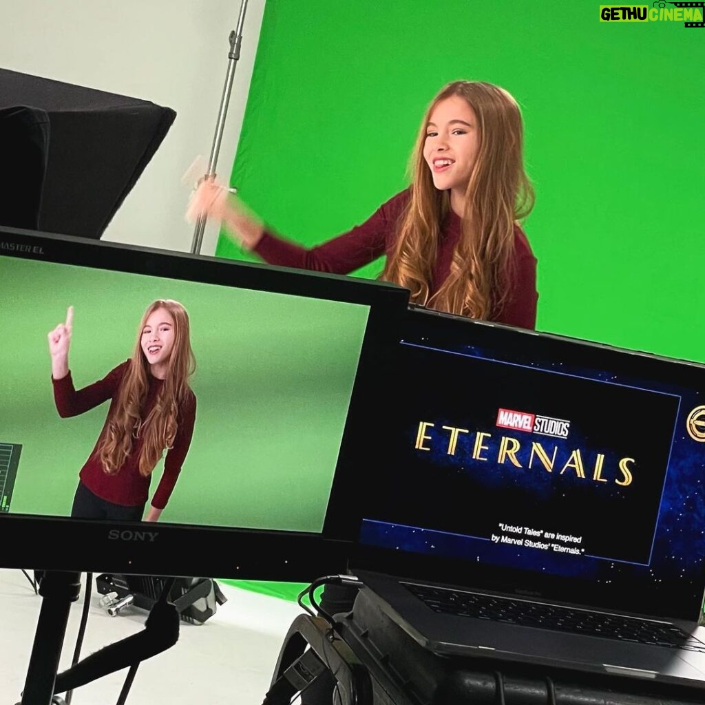 Shaylee Mansfield Instagram - What a cosmic experience channeling each Eternals character AND working with a Deaf director @douglasridloff for the first time ever. All made possible by @marvelstudios @disney and @respecttheability . The short episodes of The Untold Tales of Eternals in ASL are now on YouTube. As soon I was done, the first thing I did was to wipe off all the makeup!!!!!! 🤢 #marvelstudios #eternals #americansignlanguage #childactress Atlanta, Georgia
