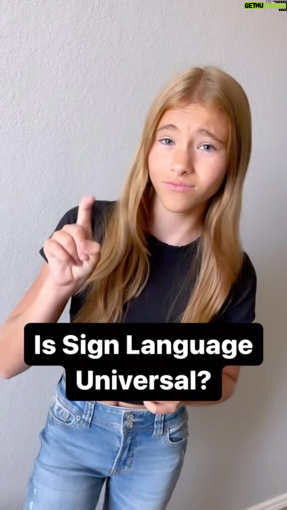 Shaylee Mansfield Instagram - What’s pretty cool is that there are more than 300 different sign languages around the world. Instead of me telling you, here are 5 Deaf people signing in their own language - from India, Australia, Mexico, USA, and Japan (JSL). Like every language in this world…sign language is definitely not universal. If all languages were all the same, it would be boring. Video descriptions: @shwetakofficial Young Indian woman with straight black hair wearing a buttoned up lace collar top. @keepingupwiththecallaghans_ A 10 year old white girl standing in front of bushes, wearing light purple sweater. @topheravila A latine person with a beard, white plugs, and a gold necklace, wearing a short sleeved green shirt and standing in front of a pool during a sunset. @shayleemansfield A white teen girl wearing a black t-shirt with jeans standing in front of a grey wall. @yutaka727 A Japanese man with green hair, white t-shirt, and blue jeans standing in front of a plain white wall.