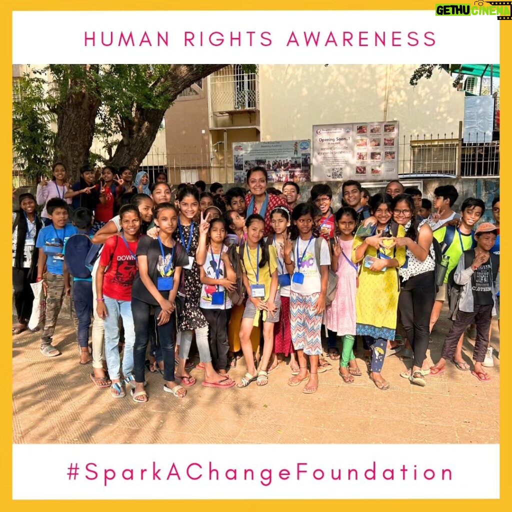 Sheena Chohan Instagram - “To deny people their human rights is to challenge their very humanity.” - @nelson_mandela_oficial , South African civil rights activist. We encourage the future, we build the future, we are the future. Join hands with me in spreading awareness about #HumanRights and its significance. Thank you @sparkachangefoundation for the opportunity to communicate with the kids of tomorrow, they truly are a blessing. #Humanity #HumanRights #humanitarian #human #collaborate #care #aware #spreadtheawareness #sheenachohan Mumbai, Maharashtra