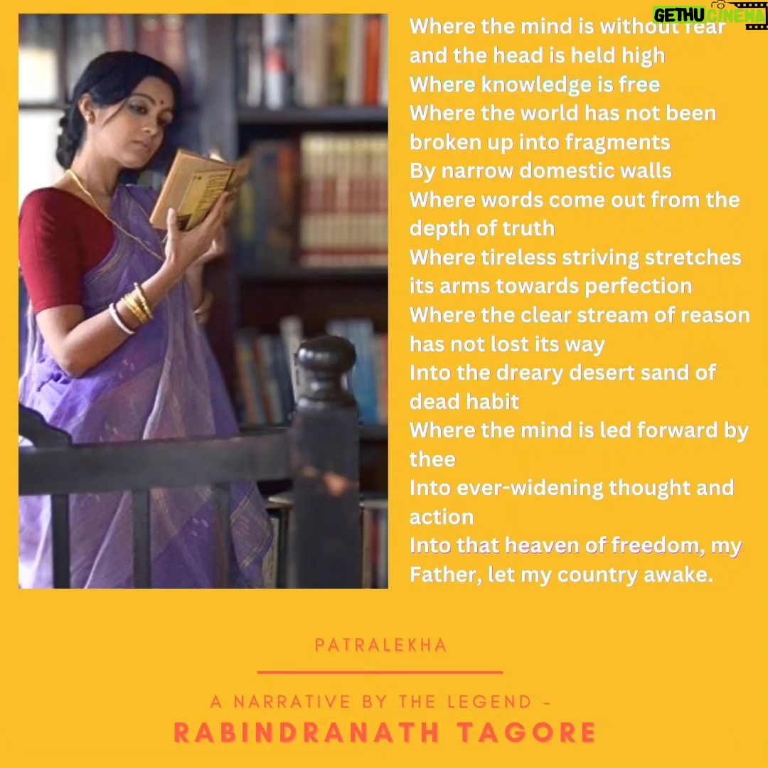 Sheena Chohan Instagram - #ThrowbackTagore, a moment of shine, reflection and warmth through the words of Tagore. The Enigmatic Patralekha: A Character Like No Other In the realm of Tagore's poetry, the character of Patralekha emerged as an enigmatic figure, embodying a blend of strength, vulnerability, and depth. Through the lens of Tagore's poetic genius, Patralekha comes to life in a way that resonates with audiences on a deeply emotional level. The convergence of Tagore's timeless poetry with the cinematic prowess of #BuddhadevDasgupta created an unparalleled cinematic experience that left an indelible mark on all those who had the privilege of witnessing it. . . #StandWithHer #beyourownkindofbeautifulđź’‹ #livelovelaugh #SheenaChohan Mumbai, Maharashtra
