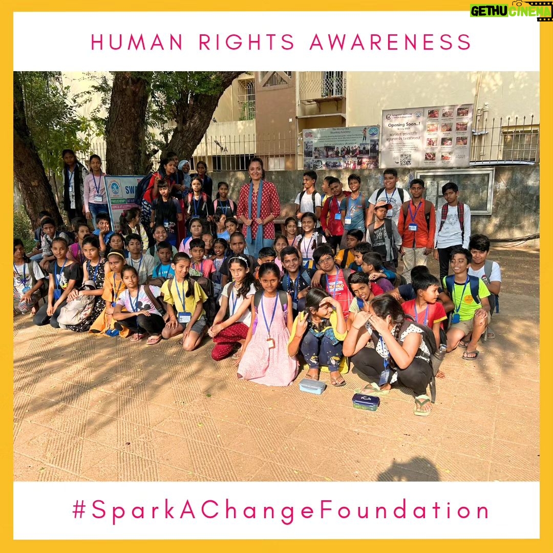 Sheena Chohan Instagram - “To deny people their human rights is to challenge their very humanity.” - @nelson_mandela_oficial , South African civil rights activist. We encourage the future, we build the future, we are the future. Join hands with me in spreading awareness about #HumanRights and its significance. Thank you @sparkachangefoundation for the opportunity to communicate with the kids of tomorrow, they truly are a blessing. #Humanity #HumanRights #humanitarian #human #collaborate #care #aware #spreadtheawareness #sheenachohan Mumbai, Maharashtra