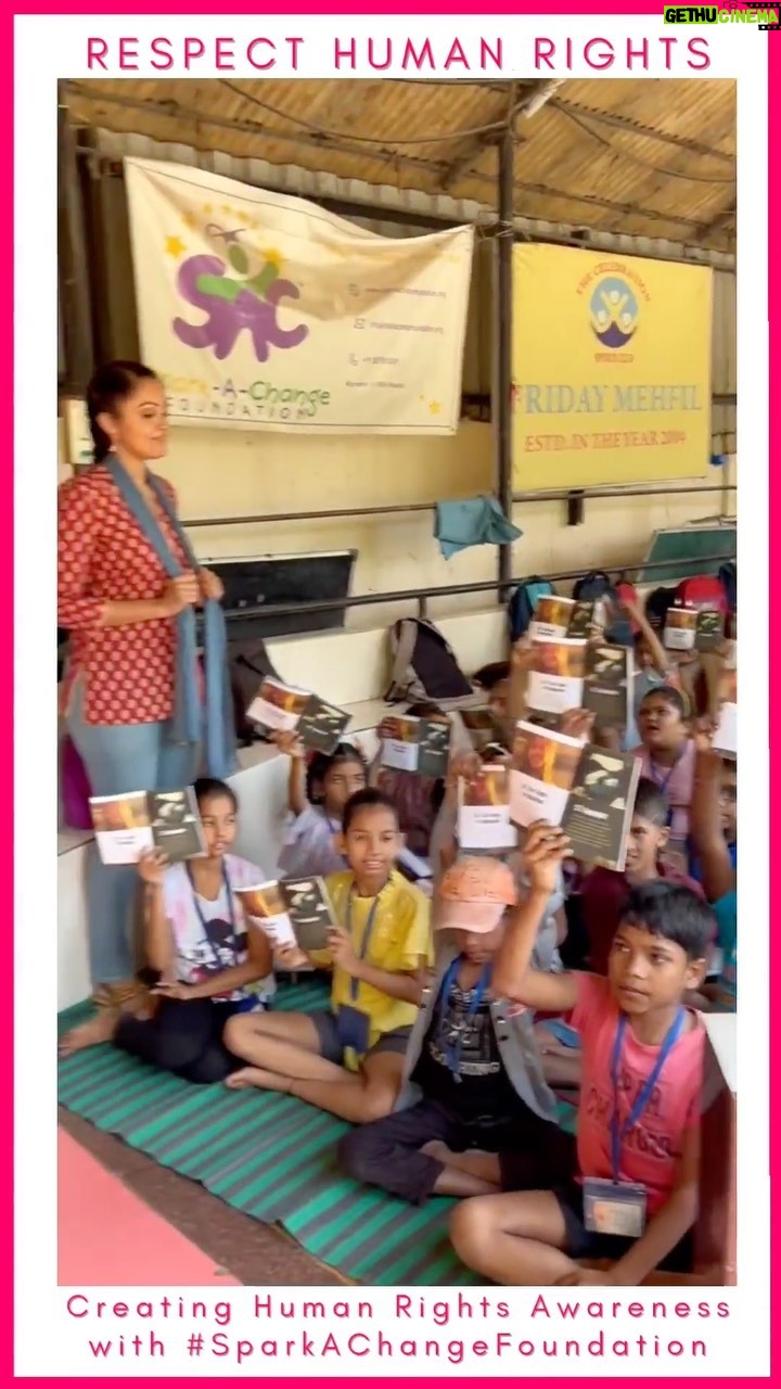 Sheena Chohan Instagram - The future, the legacy holders and the game changers - Youth! Human Rights is not just an idealistic dream but an awareness well needed and be made into a reality !✨ These kids are our future, and after spending such a good time with them going through the human rights awareness session, I'm assured that the future is definitely in good hands. Let's join hands in shaping our future, the right way. Thank you @sparkachangefoundation for collaborating with me in this uplifting activity ✨🤍 The future is endlessly beautiful 🤩! #himanity #humanrightsindia #humanrightsmumbai #mumbai #india #righttoeducation #righttoplay #righttomarry #rights #basocrights #youth #youngadults #kids #jointhedrive #sheenachohan Mumbai, Maharashtra