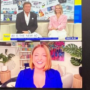 Shelly Horton Instagram - Bright blue for a bright morning on @thetodayshow 

Talking childcare, work from home and is 80 the new 60?