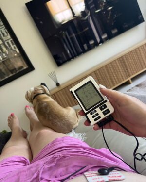 Shelly Horton Instagram - Not sponsored! But in uterus related news… My period cramps have been so bad I’ve been using my @thepainpod 

It’s like a TENS machine only better. You stick on the pads and electrical pulses confuse the area so it doesn’t send pain signals to the brain (or something like that)

I find it really helps with period pain and also my lower back pain. 

ShellShocked does media training and filming with PainPod and I’ve been a customer for nearly ten years, but this is not a paid post.

Just thought you might like to know. 

I also find Mr Barkley lying on my tummy helps as he’s like a hot water bottle!