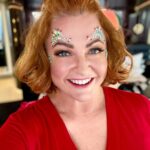 Shelly Horton Instagram - Are you red-y for it? Scarlet Night I’m ready for you! Sparkly face thanks to @virginvoyages Scarlet top thanks to @leinaandfleur Sparkly pants thanks to @stylingyouthelabel Dangerous heels thanks to @prada What could possibly go wrong? Final night on Virgin and we plan to end with a bang. Save our souls. #scarletnight #virginvoyages #partlygifted #hellosailor Virgin Voyages