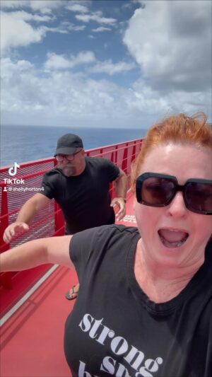 Shelly Horton Instagram - #fitspo content ahead…

Virgin Voyages exercise but make it your own style.

Resistance training - walking laps against the wind on the top deck.
Basketball - we were hopless.
One core class - couldn’t sit up without crying for the rest of the trip.
Spin class - cancelled because we were too hungover
Reverse track work
Boxing Darren vs Shelly style

#virginvoyages #healthyish #pointsfortrying #partlygifted