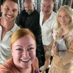Shelly Horton Instagram - I put this in stories but decided it was grid worthy so it can be referenced for years to come… Fun night with @darrenpalmerofficial @oduvillard and his Mum. BUT special shout out to my husband Darren for throwing creepy magician vibes in the background. Slide across to see his grid worthy pose! Virgin Voyages