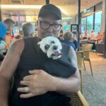 Shelly Horton Instagram - Walking at Coolum Beach and saw 4 Manta Rays and 2 green turtles. Moments later we were hit by a massive storm and had to shelter in a cafe. Checkout Mr Barkley - the hates thunder so Darren improvised on a thunder shirt! Coolum Beach, Queensland