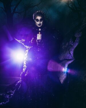 Sherry Pie Instagram - Serpents and spiders, tail of a rat; call in the spirits, wherever they're at! It’s considered a collect call just FYI….. 
Art by Mystics 
👻🔮👻
#hauntedmansion #haunted #drag #dragqueen #gay #queer #bride #photography #queerphotography #gayart #halloween #makeup #ghost #sherrypie #nyc #backinblack #queerart #ghost #spooky #mentalhealth #comedy #tragic #blackdress #fashion #showgirl #purple #thehauntedmansion #disney #fun #postivevibes #grayhair