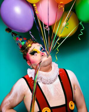 Sherry Pie Instagram - “Nobody can be uncheered by a balloon” 
~ A. A. Milne 🎈
Art by Humans 
#balloons #clown #drag #positivevibes #positivity #sherrypie #dragqueen #makeup #art #queer #queerartist #littlethings #bpdawareness #gay #newyork #mondaymotivation #mondaymood #photography #camp #ownit #beyourself #thankyou #love