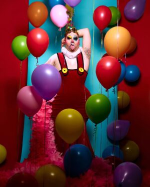 Sherry Pie Instagram - “There is a fine line between art and trash, and that line is plausibility” 
~ Susan Sarandon 
Art by Humans 
🎨🗑🎭 
#art #trash #photography #queer #queerartist #drag #dragqueen #makeup #newyork #clown #love #bpdawareness #mentalhealth #comedy #sherrypie #fresh #ownit #fluidart #beyourself #bodypositivity #balloons #loveyourself #loveyouall #party #newlife