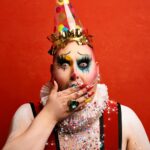 Sherry Pie Instagram - Coming back to socials has me gagging….. 🤮🤮🤮 Art by Humans #art #gagging #aprilfools #queer #queerartist #drag #dragqueen #makeup #clown #nyc #photography #newbeginnings #love #bpdawareness #mentalhealth #newyorkcity #backatit #camp #sherrypie #comedy #rebirth #fresh New York, New York