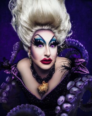 Sherry Pie Instagram - They weren't kidding when they called me, well, ah WITCH! 
ART by Poor Unfortunate Artists 
🌊🪸🐙🐚🧜‍♀️
#disney #littlemermaid #thelittlemermaid #ursula #seawitch #purple #disneygay #gaydisney #queerartist #lgbtq #sherrypie #dragqueen #drag #witch #photography #magic #poorunfortunatesouls #makeupartist #sea #ocean #wayback #divine #movie #disneyvillains #villain #myoctopusteacher #boss #campclassic #gay #pride