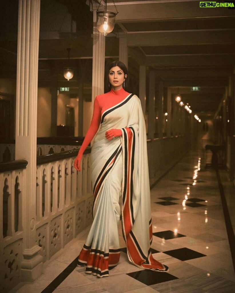 Shilpa Shetty Instagram - सारी naari ♥️🥻🌟 For #IndianPoliceForceOnPrime promotions, streaming now only on @primevideoin. #LookOfTheDay #SareeNotSorry #UnsungHeroes #MumbaiFestival #promotions