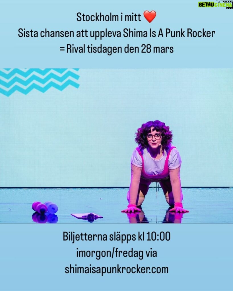Shima Niavarani Instagram - Jag kommer tillbaka till Stockholm redan på tisdag nästa vecka. Sista chansen att uppleva min nya show i storstan. Biljetterna släpps imorgon kl 10:00. Hoppas vi ses 💙 Rival, Stockholm