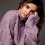 Shirley Setia Instagram - Winter wonderland 💜❄️☃️ Photos by : @rahuljhangiani HMU by : @florianhurel Assisted by : @bhaktilakhani Outfit : @prose.stories Earrings by : @timelessjeweleby_s Styled by- @anishagandhi3 @rochelledsa Assistant stylist- @_m.a.h.i._
