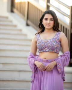 Shirley Setia Instagram - Lavender lovinnn 💜 Styled by @akankshakawediastyle Outfit by @richajaisinghanilabel Jewels by @kyzaindia Photography by @manaskhuman