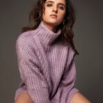 Shirley Setia Instagram - Winter wonderland 💜❄️☃️ Photos by : @rahuljhangiani HMU by : @florianhurel Assisted by : @bhaktilakhani Outfit : @prose.stories Earrings by : @timelessjeweleby_s Styled by- @anishagandhi3 @rochelledsa Assistant stylist- @_m.a.h.i._