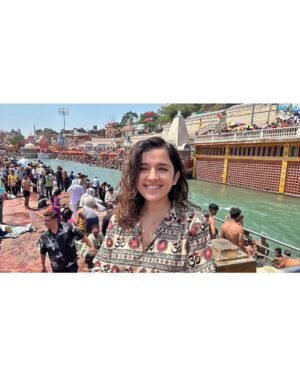 Shirley Setia Instagram - Visited the beautiful Haridwar today, on this beautiful day of #Baisakhi. Wow Ganga ji is so beautiful , and it felt so pure to step in and get blessings. Such a blessed day.

May our lives be as pure and colourful always. Wishing you all a very happy Baisakhi. 💞

#shirleysetia #shirleytravels #haridwar #harharmahadev #india