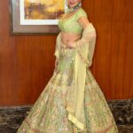 Shraddha Arya Instagram – Hare Ram Hare Ram Ram Ram Hare Hare …. 💚 

Lehenga: @reynutaandon 
Jewelry: @purabpaschim
