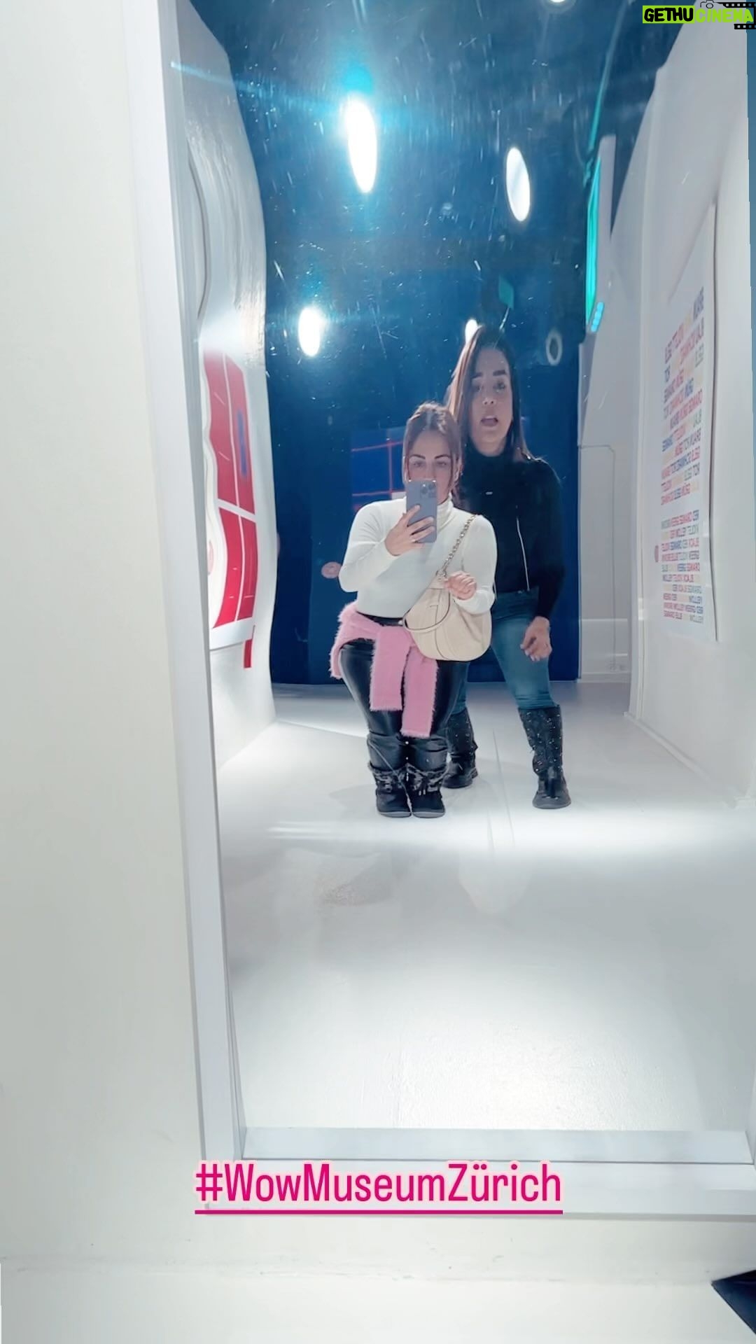 Shraddha Arya Instagram - I Don’t need a Magic mirror to make me look like a DWARF in front of @nzoomfakih.. But this mirror made her a dwarf too was so much fun to watch…! #wowmuseumzurich 😂😂🇨🇭 #CrazyTrip #visitzurich #iloveswitzerland ❤️ @myswitzerlandin @visitzurich @sbsabpnews