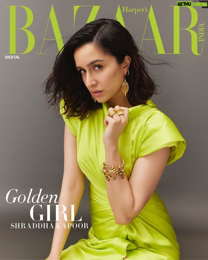 Shraddha Kapoor Instagram - In an interview that was unlike any other on Harper’s Bazaar, @shraddhakapoor is at once goofy, jovial, funny, and passionate. As she talks about films, family, and self, she reveals a dream that she continues to work on every day. Read an excerpt from the interview: HB: Your bio reads “Living the dream”. What is this dream and how do you stay committed to it? Has Shraddha's dream changed from a little girl to now? SK: Living the dream is, simply put, my everyday life. It is me living my life exactly the way I want to. I embody my fearlessness very lightly, very softly. My dream that I am unfolding everyday is to continue to maximise my fullest potential as a human being, to reach for the stars with my feet on the ground. And I live this everyday. Editor: Rasna Bhasin (@rasnabhasin) Interview / Digital Editor: Sonal Ved (@sonalved) Photographer: Nishanth Radhakrishnan (@nishanth.radhakrishnan) / Feat Artists (@featartists) Stylist: Devanshi Tuli (@devanshi.15) Cover Design: Mandeep Singh (@mandy_khokhar19) Editorial Coordinator: Shalini Kanojia (@shalinikanojia) Hair Stylist: Nikita Menon (@nikitamenon1) Makeup Artist: Shraddha Naik (@shraddha.naik) Assistant Stylists: Junni khyriem (@junni.khyriem); Bhavna Rajani (@bhavnaaaaa.r); Bidipto Das (@iambidipto_) Artist PR Agency: Spice Social (@spicesocial) Brand Partner: @gjepcindia, @mygoldguide Shraddha Kapoor is wearing Silk Satin Twist Dress in Chartreuse with Exaggerated Power Shoulders, AFEW by Rahul Mishra (@afew.rahulmishra) #BAZAARINDIA #BAZAARCOVER #covershoot #YouAreGold