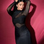 Shruti Haasan Instagram - 🍒🖤 . . . Styled by: @profanayty Assisted by: @whyshestyled @muskanguptaaaa_ Outfit: @deme_love_ Makeup @devikajodhani Hair @noori_hairstylist Photographer @akshay_26