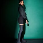 Shruti Haasan Instagram - 💚🖤 . . . . Styled by: @profanayty Assisted by: @whyshestyled @muskanguptaaaa_ Outfit: @outxide.in Makeup: @devikajodhani Hair: @noori_hairstylist Photographer: @akshay_26